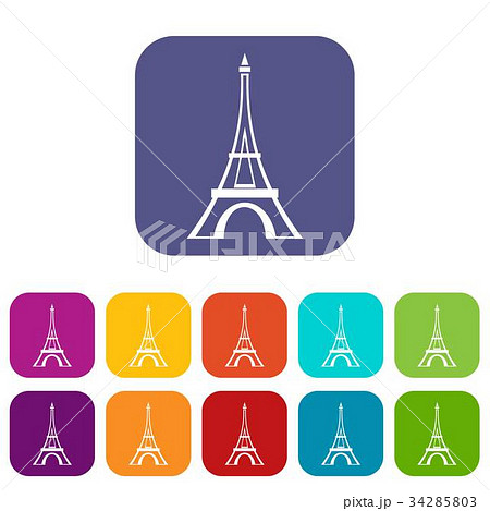 Eiffel tower icons set Eiffel tower icons set 34285803