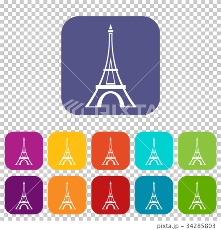 Eiffel tower icons set Eiffel tower icons set 34285803