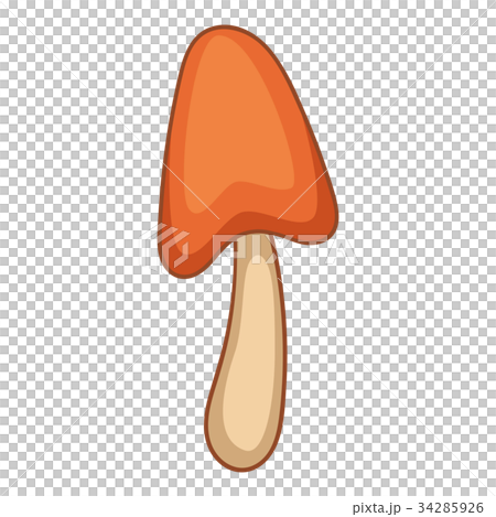Hygrocybe conica mushroom icon, cartoon style 34285926