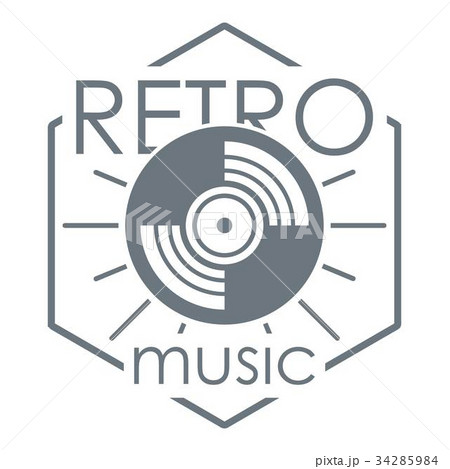 Retro music logo, simple style 34285984