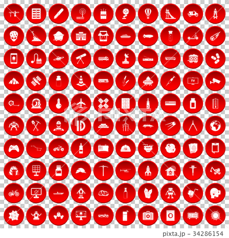 100 development icons set red - Stock Illustration [34286154] - PIXTA