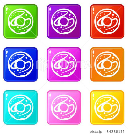 Glazed donut set 9 34286155