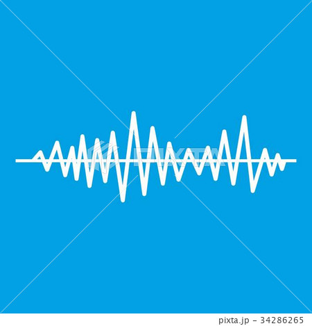 Music sound waves icon white Music sound waves icon white 34286265