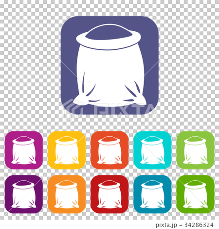 Sack full of flour icons set - Stock Illustration [34286324] - PIXTA