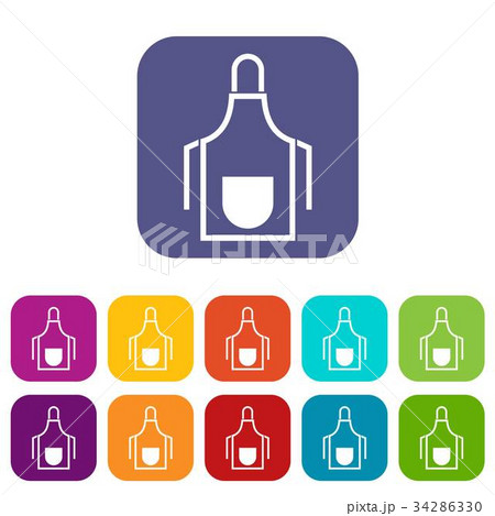 Kitchen apron icons set 34286330