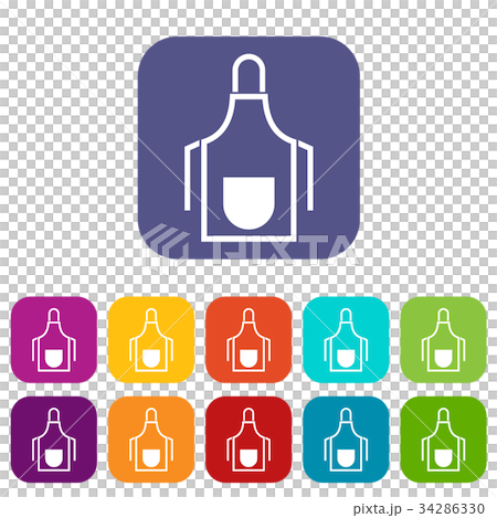 Kitchen apron icons set 34286330