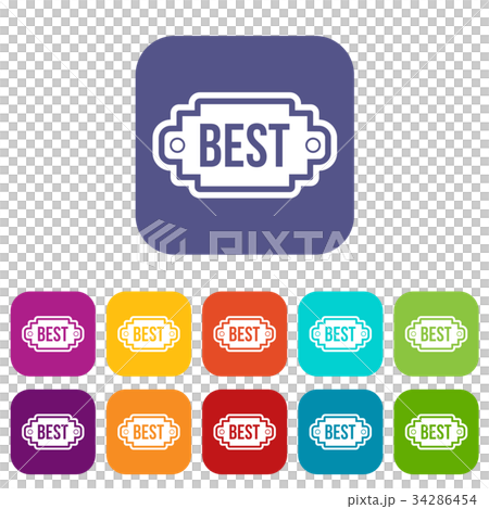Best label icons set - Stock Illustration [34286454] - PIXTA