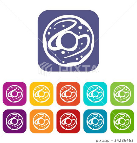 Glazed donut icons set 34286463