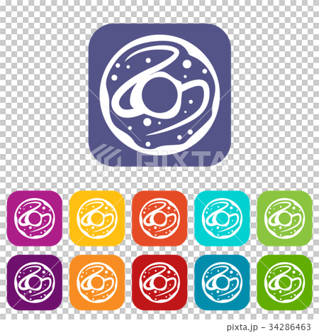 Glazed donut icons set 34286463