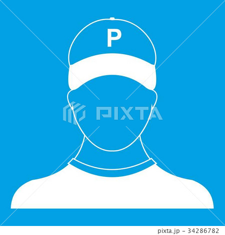 Parking attendant icon white Parking attendant icon white 34286782