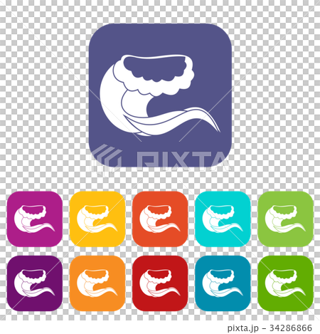 Curling and cracking wave icons set 34286866