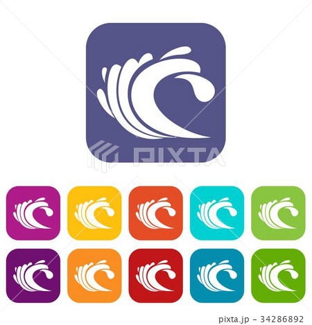 Wave icons set 34286892