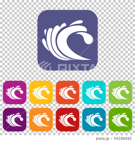 Wave icons set 34286892