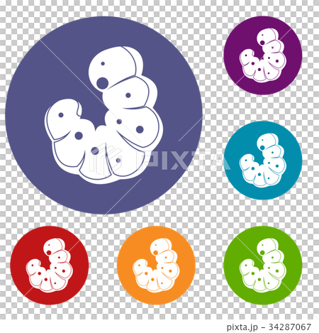 Worm icons set 34287067
