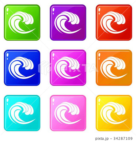 Wave of sea tide set 9 34287109