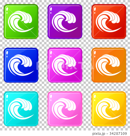 Wave of sea tide set 9 34287109