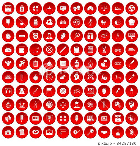 100 libra icons set red 34287130