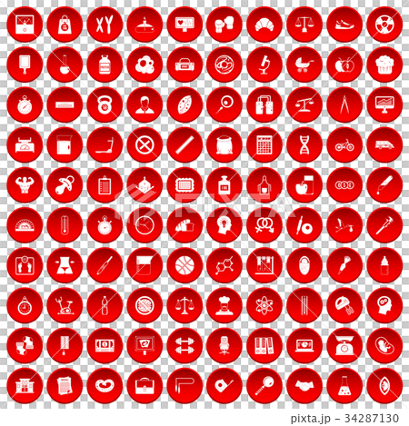 100 libra icons set red 34287130