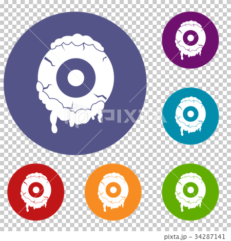 Scary eyeball icons set Scary eyeball icons set 34287141