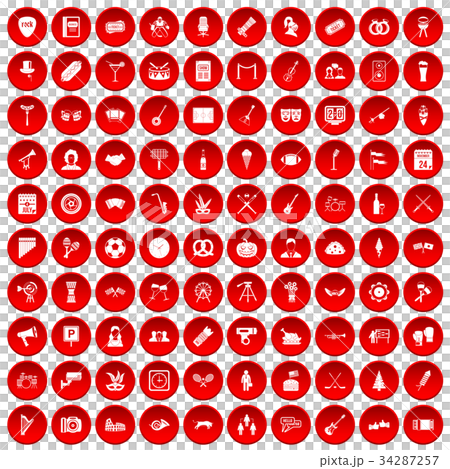 100 meeting icons set red 34287257