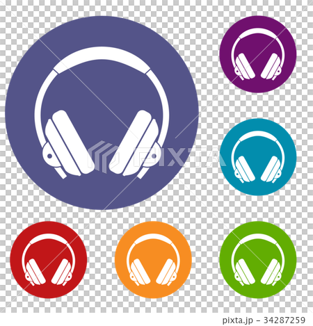 Headphone icons set 34287259