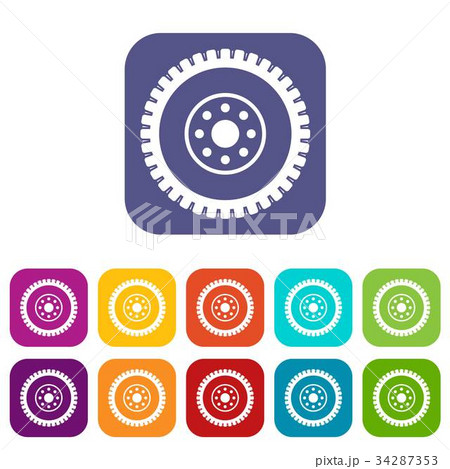 Gear wheel icons set Gear wheel icons set 34287353