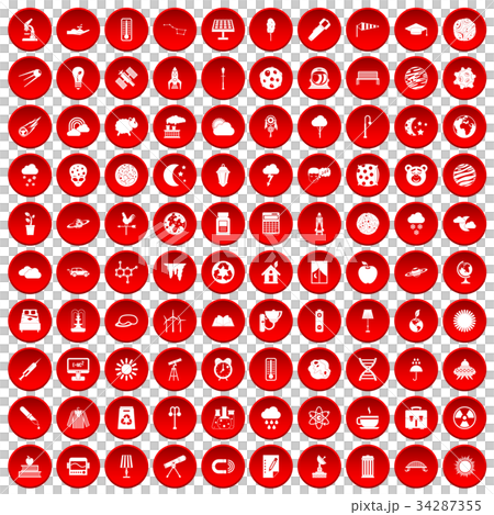 100 moon icons set red 100 moon icons set red 34287355