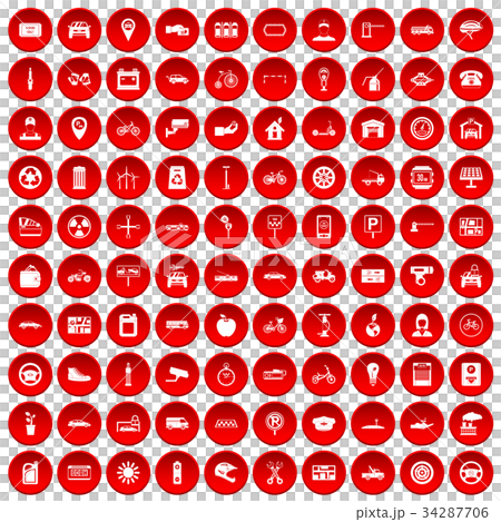 100 parking icons set red 100 parking icons set red 34287706