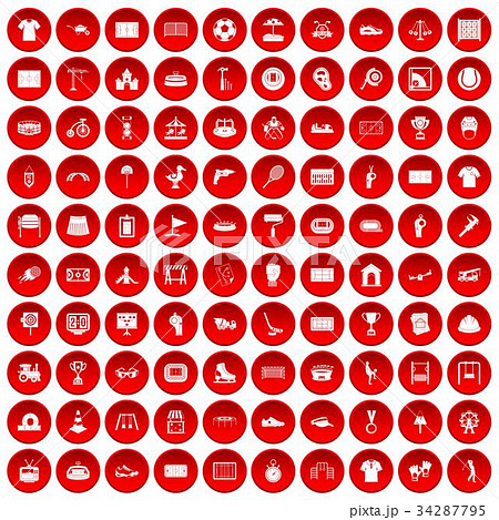 100 playground icons set red 100 playground icons set red 34287795