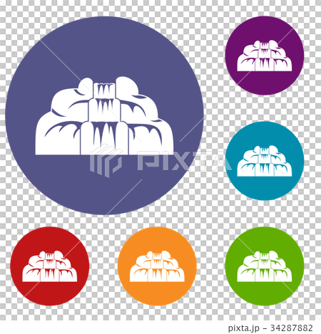 Waterfall icons set 34287882
