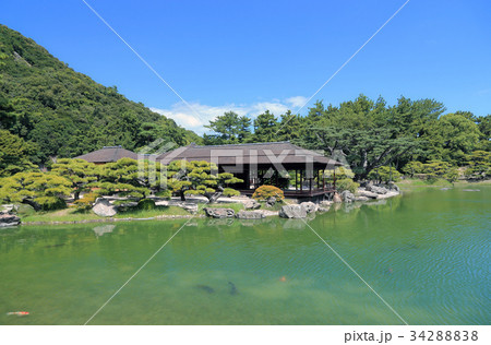 栗林公園、南庭の掬月亭 栗林公園、南庭の掬月亭 34288838