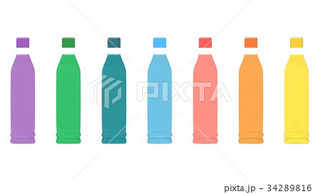 カラフルなジュースのペットボトルのイラスト素材