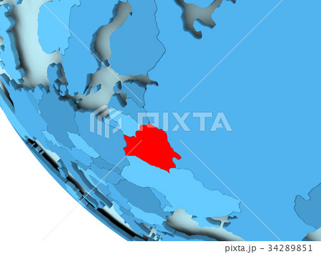 Belarus on blue political globe 34289851