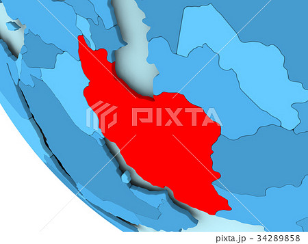 Iran on blue political globe Iran on blue political globe 34289858