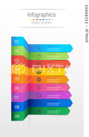 Infographic design elements with 9 options 34289993