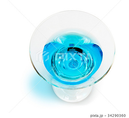 On top blue margarita cocktail isolated On top blue margarita cocktail isolated 34290360