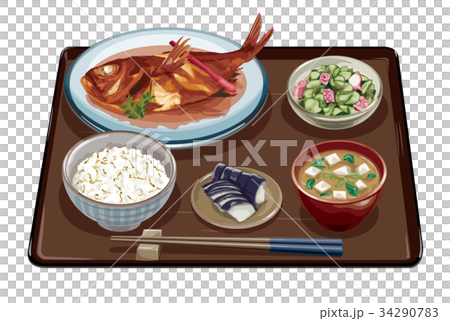 Boiled fish set meal 2 34290783