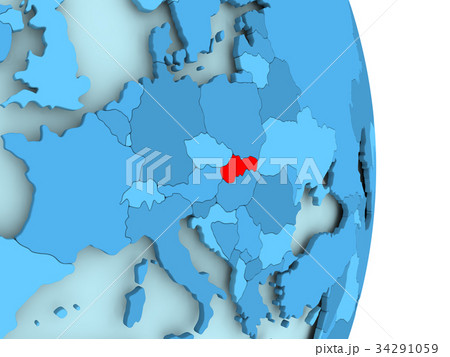 Map of Slovakia in red 34291059