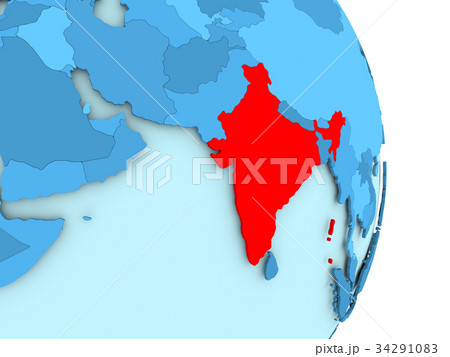 Map of India in red Map of India in red 34291083
