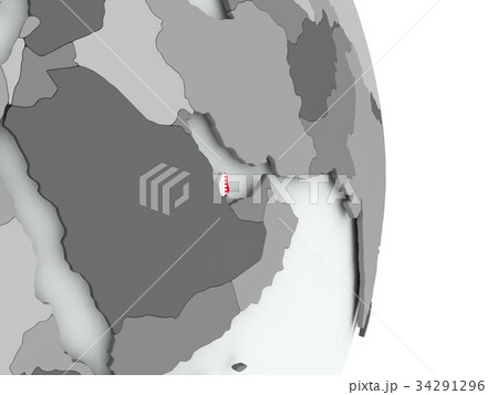 Map of Qatar with flag 34291296