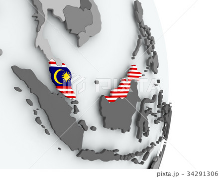 Map of Malaysia with flag Map of Malaysia with flag 34291306
