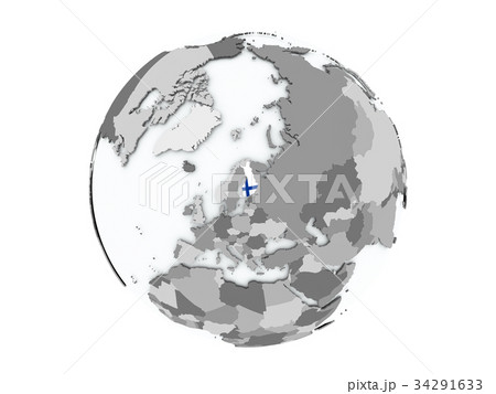 Finland on globe isolated Finland on globe isolated 34291633