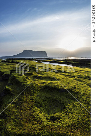 光打撃海岸 城山日出峰 日の出 34293130