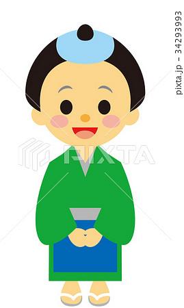 江戸時代　時代劇　前掛けの男性 34293993