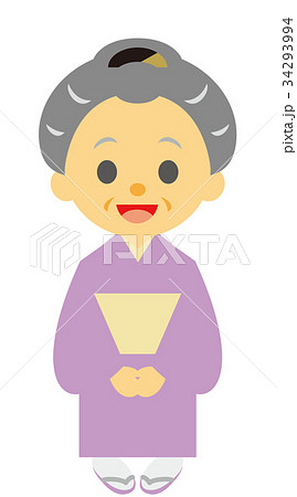 江戸時代 時代劇 年配の女性のイラスト素材