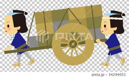 江戸時代　時代劇　大八車 34294051