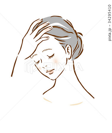 女性 白髪 髪 ヘアトラブル 美容 女性 白髪 髪 ヘアトラブル 美容 34295410