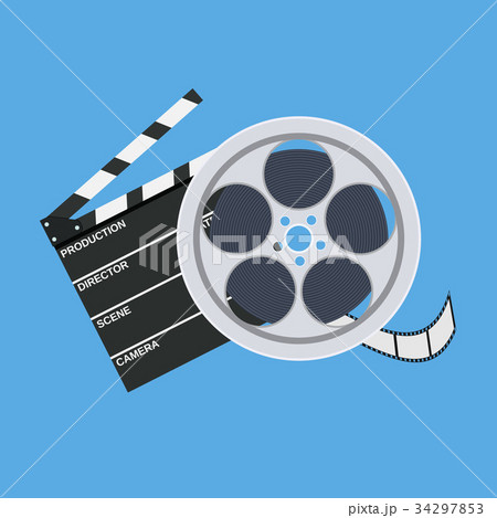 cinema clap and film reel cinema clap and film reel 34297853