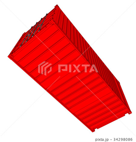 Shipping container isolated on white 34298086