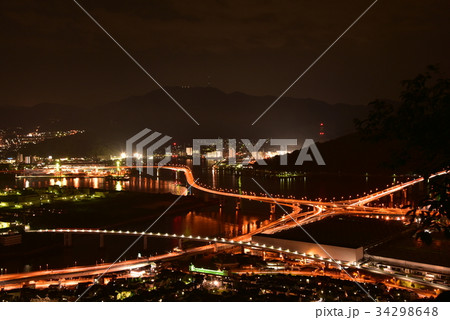 夜景 黄金山から仁保jct 夜景 黄金山から仁保jct 34298648